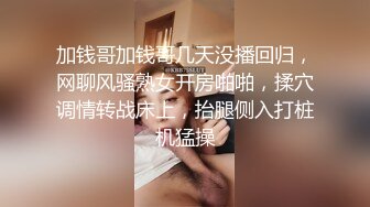 加钱哥加钱哥几天没播回归，网聊风骚熟女开房啪啪，揉穴调情转战床上，抬腿侧入打桩机猛操