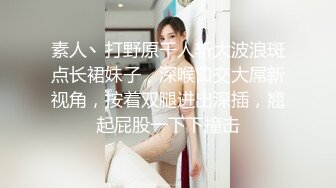 素人丶打野原千人斩大波浪斑点长裙妹子，深喉口交大屌新视角，按着双腿进出深插，翘起屁股一下下撞击