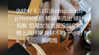 [MP4/ 1.31G]&nbsp;&nbsp;Hotel偷拍 稀缺未流出 绿叶投影 饥渴女友衣服没脱完就骑上J8开操 身材不错 一小时操两炮